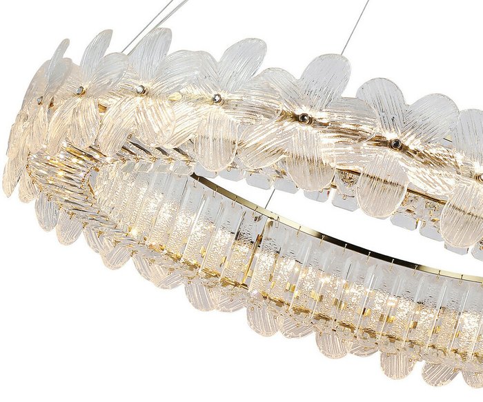 Люстра Лиона латунь d80 h150 Led 140W (3000K) - купить Подвесные люстры по цене 42900