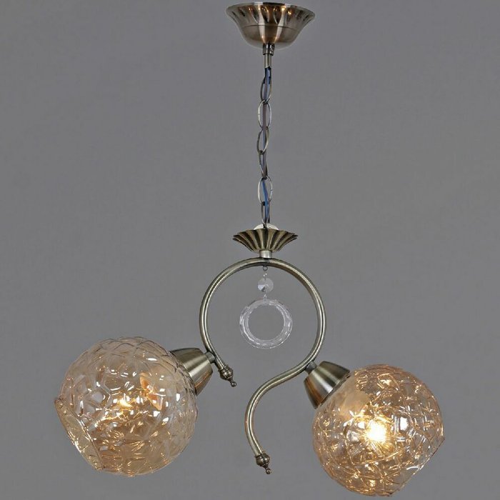 Подвесной светильник 67461-0.4-02 AB (стекло, цвет коричневый) - купить Подвесные светильники по цене 1930.0