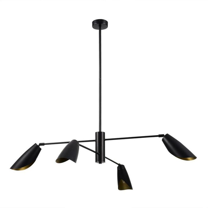 Светильник подвесной Черный/Черный, золотой E14 4*60W ALTON - купить Подвесные люстры по цене 9940.0