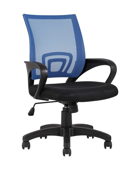 Кресло офисное Top Chairs Simple со спинкой синего цвета