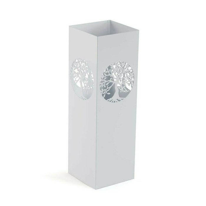 Корзина для зонтов Versa Дерево жизни Белый Металл Железо 15 x 49 x 15 cm