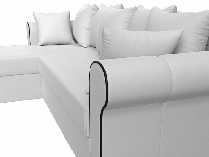 Угловой диван-кровать Рейн белого цвета (экокожа) левый угол - лучшие Угловые диваны в INMYROOM