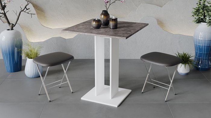 Обеденный стол Анкона бело-коричневого цвета - лучшие Обеденные столы в INMYROOM