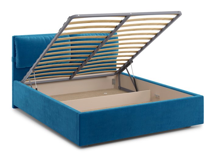 Кровать Trazimeno 140х200 сине-голубого цвета с подъемным механизмом - лучшие Кровати для спальни в INMYROOM