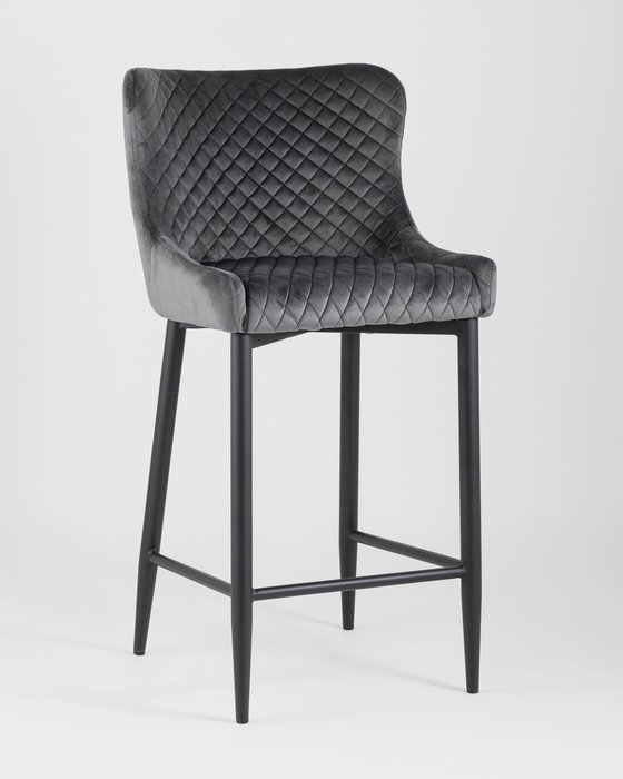 Стул полубарный Ститч серого цвета - купить Барные стулья по цене 10890.0