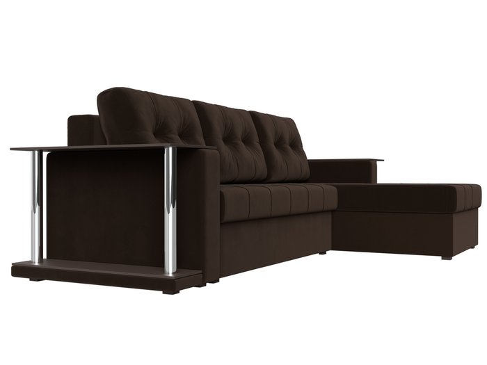 Угловой диван-кровать Даллас коричневого цвета - лучшие Угловые диваны в INMYROOM
