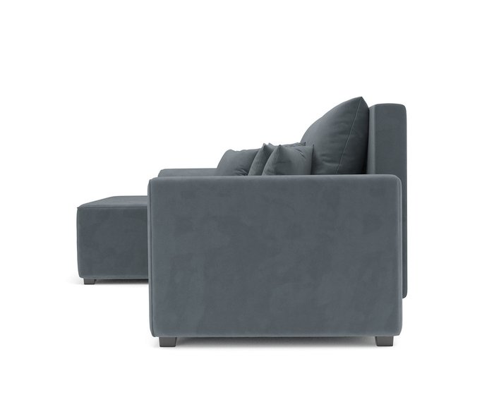Угловой диван-кровать Каскад серо-синего цвета левый угол - лучшие Угловые диваны в INMYROOM