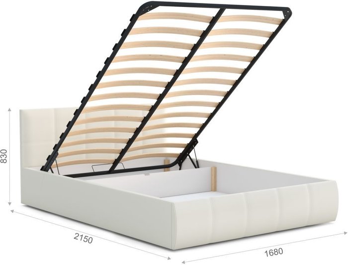 Кровать с подъемным механизмом Верона 160х200 молочного цвета - купить Кровати для спальни по цене 25827.0