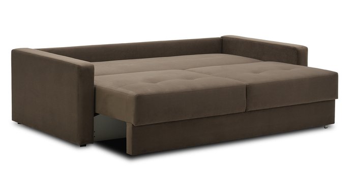 Прямой диван-кровать Сити коричневого цвета - купить Прямые диваны по цене 32300.0
