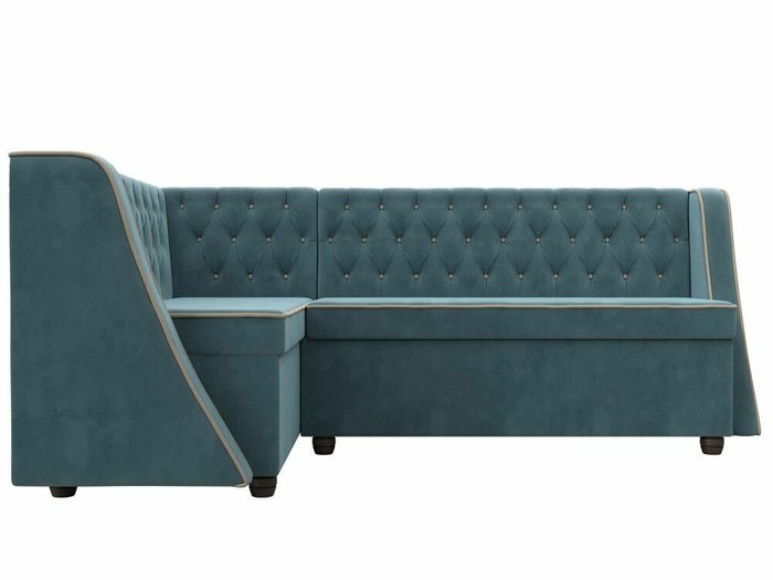 Кухонный угловой диван Лофт бирюзового цвета левый угол - купить Угловые диваны по цене 50999.0