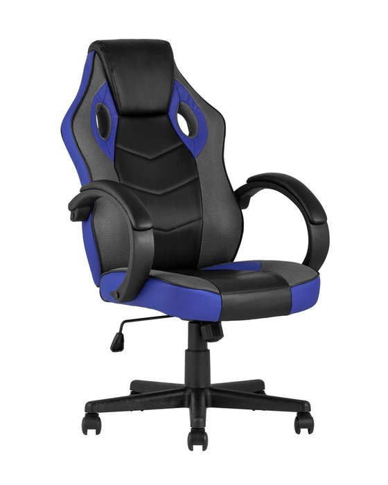 Кресло игровое Top Chairs Sprinter черно-синего цвета