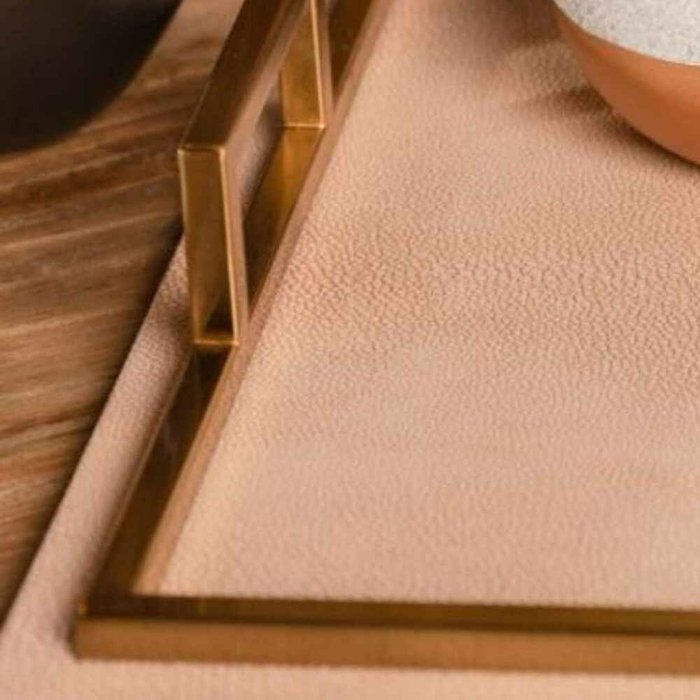 Поднос Leather Tray бежевого цвета - лучшие Подносы в INMYROOM