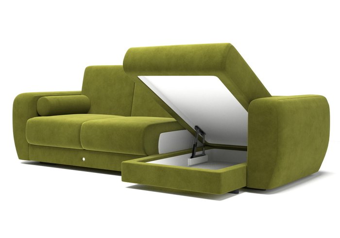 Угловой диван-кровать зеленого цвета - купить Угловые диваны по цене 253000.0