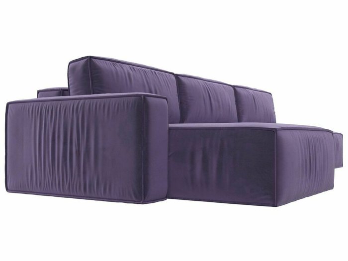 Угловой диван-кровать Прага модерн лонг темно-фиолетового цвета левый угол - лучшие Угловые диваны в INMYROOM