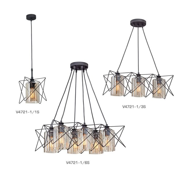 Люстра V4721-1/3S, 3хE27 макс. 60Вт - лучшие Подвесные системы в INMYROOM