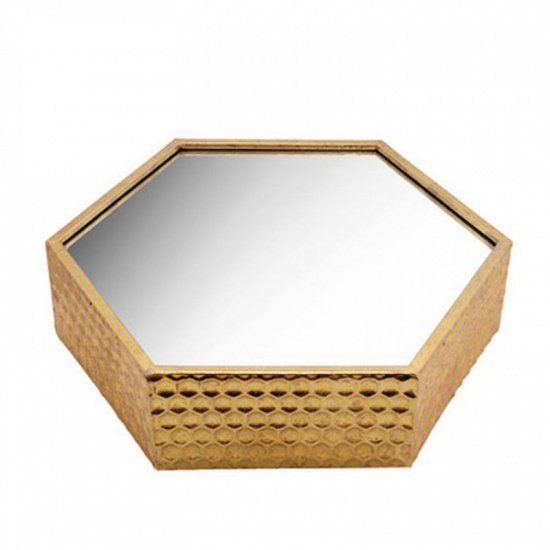 Набор из трех настенных зеркал Hexagon Gold  - купить Настенные зеркала по цене 11990.0