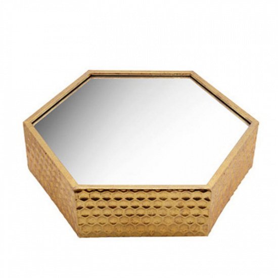 Набор из трех настенных зеркал Hexagon Gold - купить Настенные зеркала по цене 11990.0 Набор из трех настенных зеркал Hexagon Gold - купить Настенные зеркала по цене 11990.0