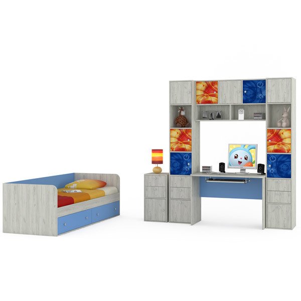 Комплект детской мебели Тетрис с принтом Космос 