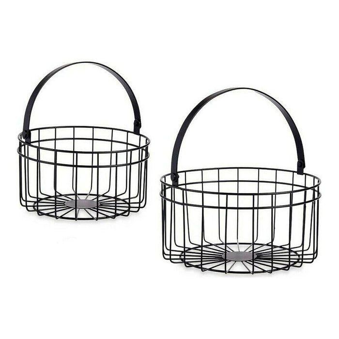 Корзина Чёрный Металл 25 x 27 x 25  (2 pcs)