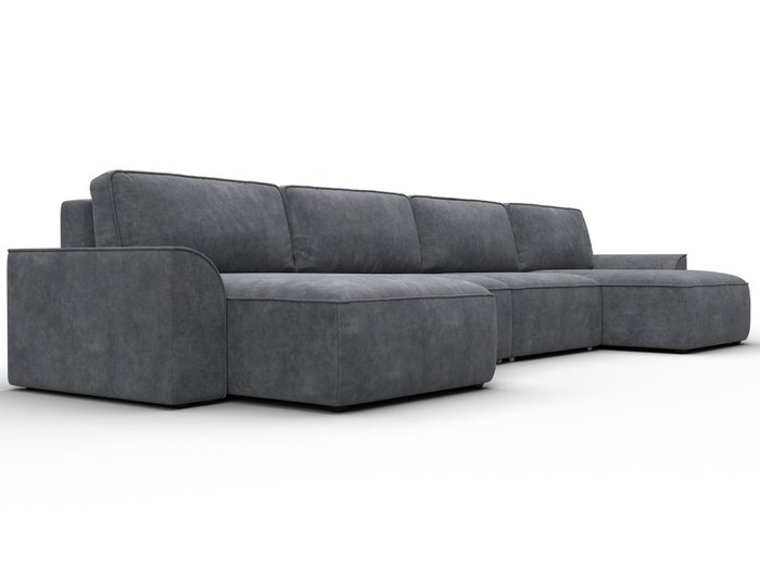 Угловой диван-кровать Лига-048 лонг темно-серого цвета - лучшие Угловые диваны в INMYROOM Угловой диван-кровать Лига-048 лонг темно-серого цвета - лучшие Угловые диваны в INMYROOM