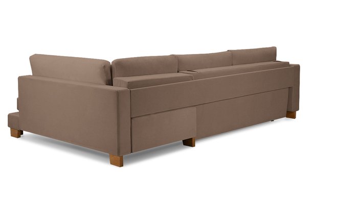 Угловой диван-кровать Дрезден светло-коричневого цвета - лучшие Угловые диваны в INMYROOM