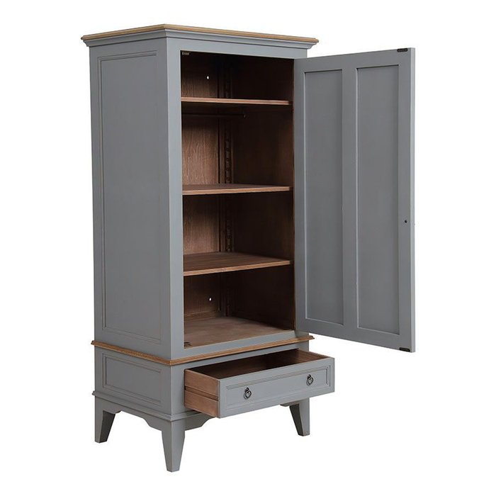 Шкаф узкий однодверный Директория серого цвета - купить Шкафы распашные по цене 223890.0