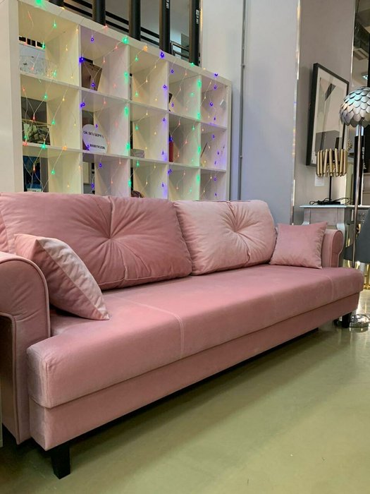 Диван-кровать прямой Мирта светло-розового цвета - лучшие Прямые диваны в INMYROOM