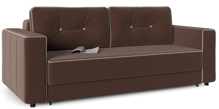 Диван-кровать прямой Принстон (Менли) 03 кабрио коричневого цвета