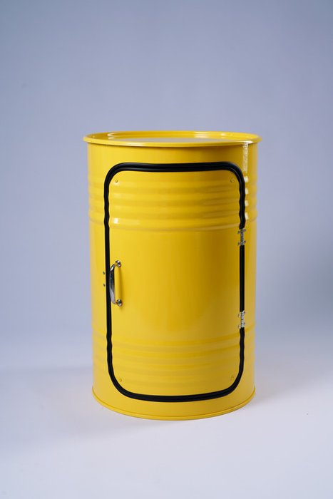 Тумба для хранения-бочка желтого цвета