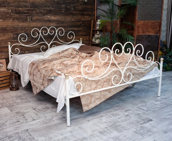 Кованая кровать Кармен 180х200 белого цвета - лучшие Кровати для спальни в INMYROOM