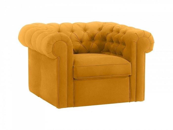 Кресло Chesterfield горчичного цвета - купить Интерьерные кресла по цене 56430.0