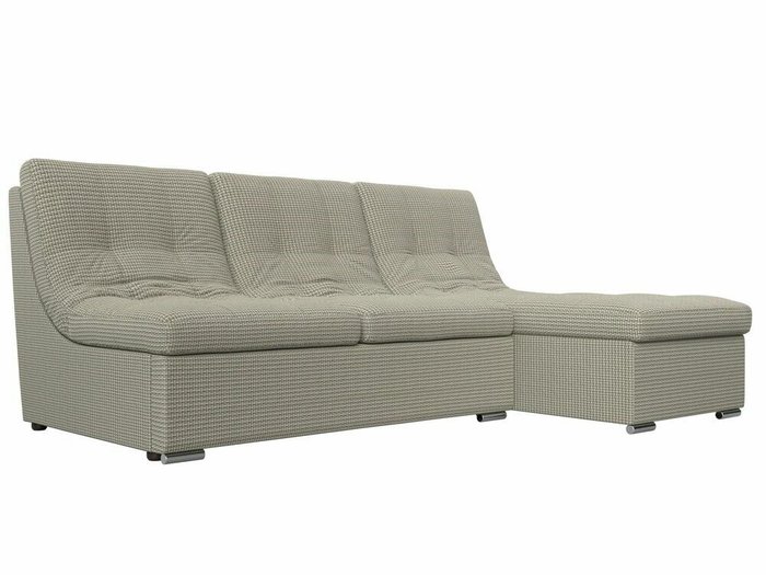 Угловой диван-кровать Релакс серо-бежевого цвета угол правый