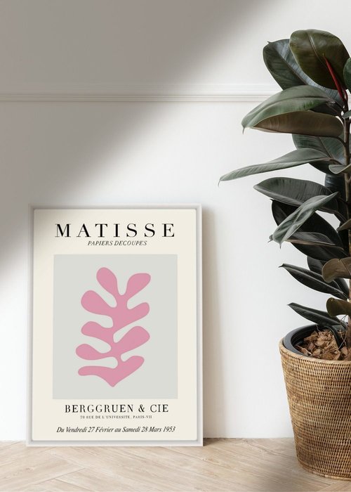 Постер Matisse Papiers Decoupes Pink 50х70 в раме белого цвета  - купить Принты по цене 7500.0