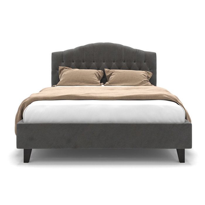 Кровать Hannah темно-серого цвета на ножках 200х200 - купить Кровати для спальни по цене 86900.0