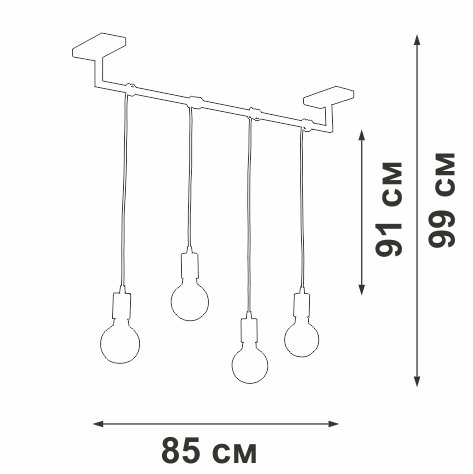 Подвесной светильник V3032-1/4S (металл, цвет черный) - купить Подвесные светильники по цене 7382.0
