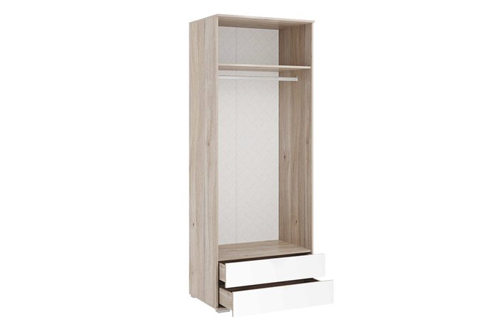 Шкаф двухдверный Зоо бело-бежевого цвета с двумя ящиками - лучшие Детские шкафы в INMYROOM