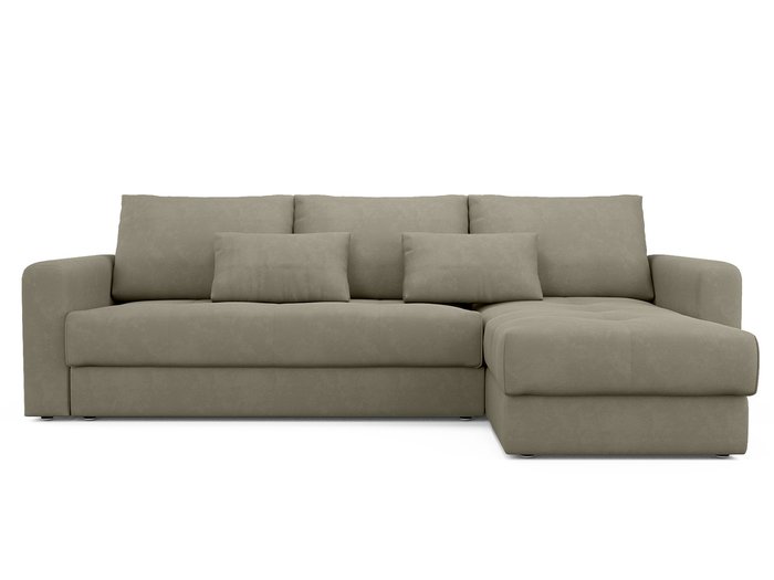 Угловой диван-кровать Ruiz бежево-серого цвета