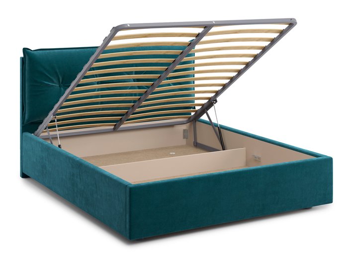 Кровать Cedrino 140х200 сине-зеленого цвета с подъемным механизмом - лучшие Кровати для спальни в INMYROOM