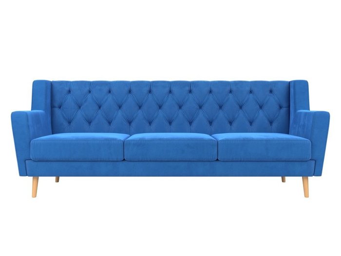 Диван Брайтон Люкс голубого цвета  - купить Прямые диваны по цене 38999.0