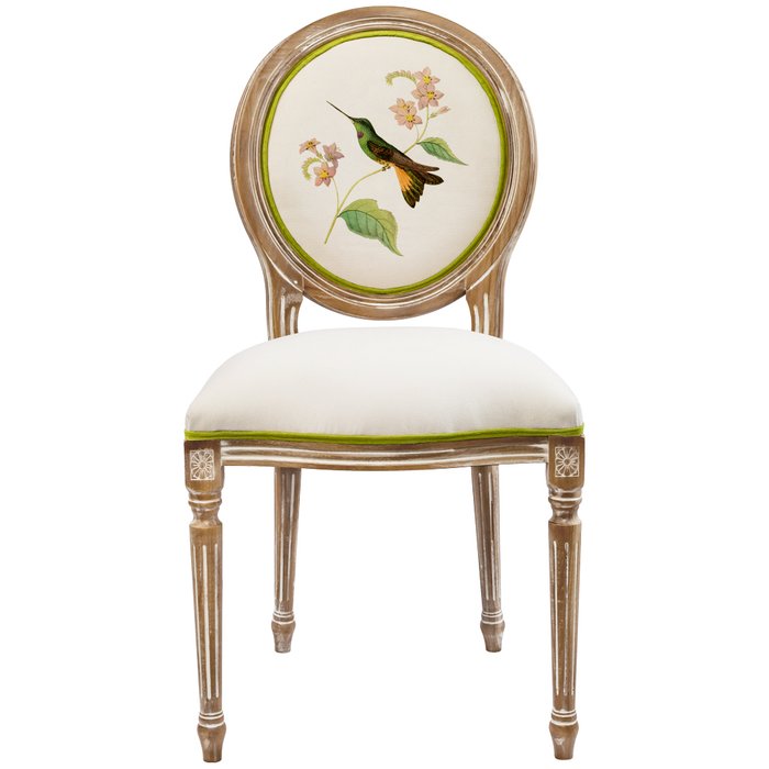 Стул Птица драгоценности с принтом 5 бежевого цвета - купить Обеденные стулья по цене 32000.0