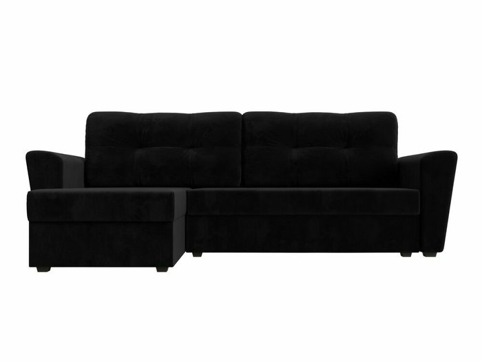 Угловой диван-кровать Амстердам лайт черного цвета левый угол - купить Угловые диваны по цене 30999.0