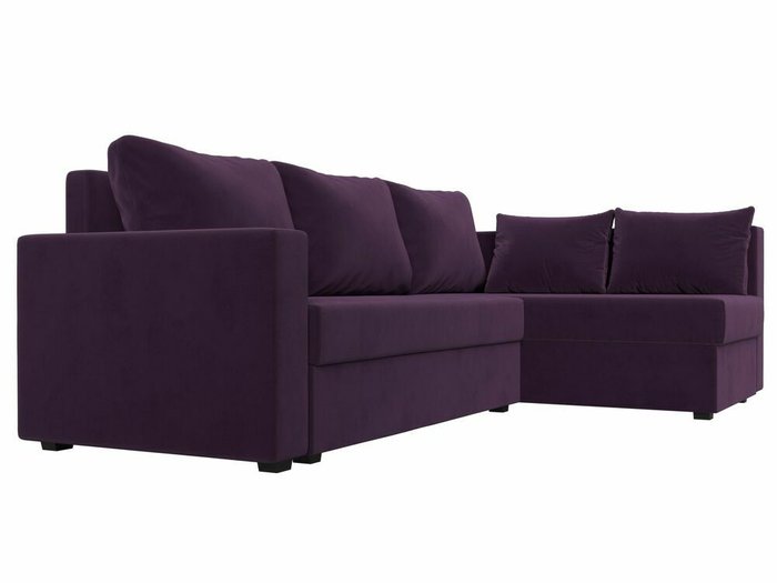 Угловой диван-кровать Мансберг фиолетового цвета правый угол - лучшие Угловые диваны в INMYROOM