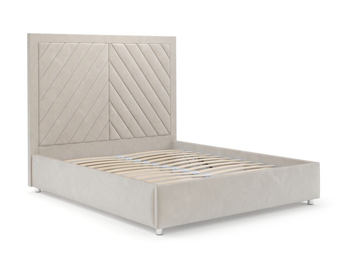 Кровать Мишель 140х190 бежевого цвета с подъемным механизмом (вельвет)  - лучшие Кровати для спальни в INMYROOM