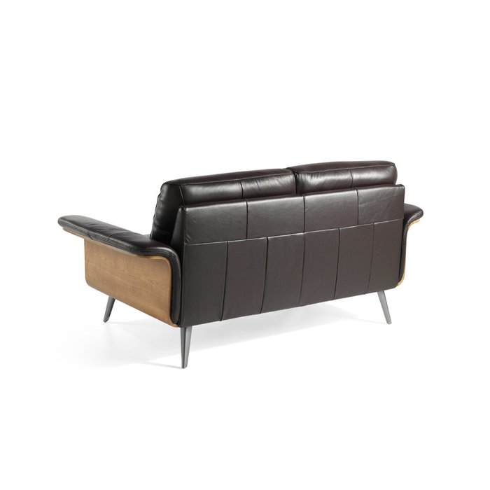 Двухместный кожаный диван черного цвета - лучшие Прямые диваны в INMYROOM