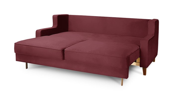 Диван-кровать Неаполь бордового цвета - лучшие Прямые диваны в INMYROOM