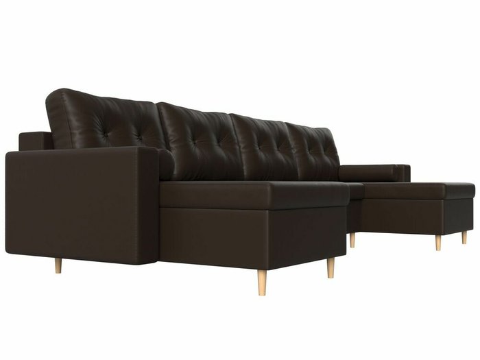 Угловой диван-кровать Белфаст коричневого цвета (тик-так/экокожа) - лучшие Угловые диваны в INMYROOM
