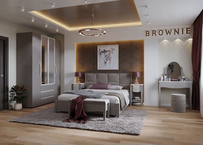 Спальня Brownie бежевого цвета Спальня Brownie бежевого цвета