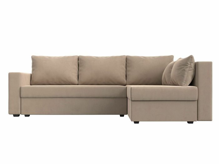 Угловой диван-кровать Мансберг бежевого цвета правый угол - купить Угловые диваны по цене 42999.0