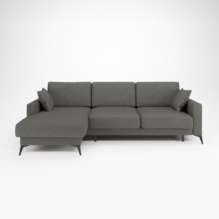 Угловой диван-кровать Наоми 2 темно-серого цвета левый - купить Угловые диваны по цене 105589.0