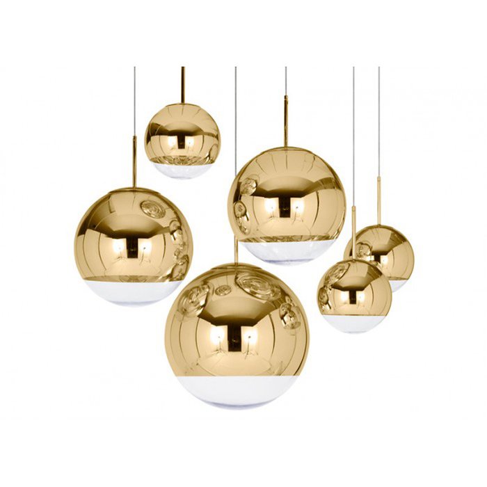 Подвесной светильник Tom Dixon Mirror Ball Gold  из металла в виде зеркального шара - лучшие Подвесные светильники в INMYROOM